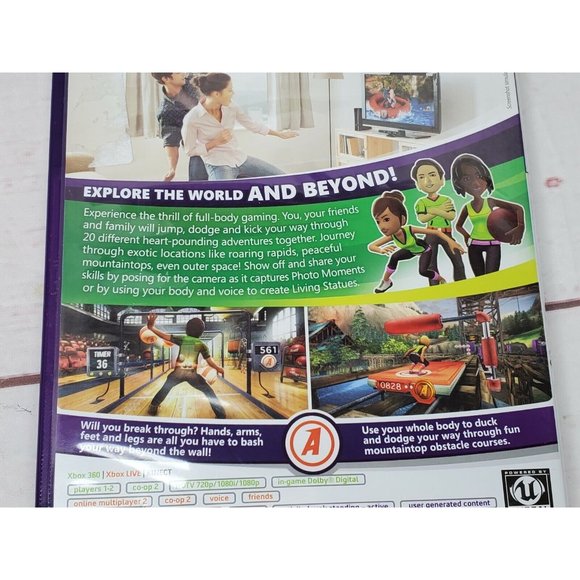 Xbox 360 Kinect Sports Season 2 & Kinect Adventures Video Game Bundle No Scratch - Picture 5 of 10